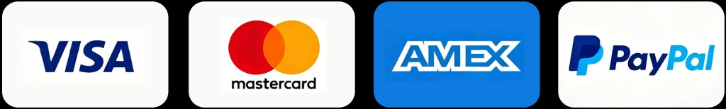 Accepted payment methods: Visa, Mastercard, AMEX, PayPal